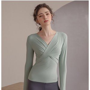 Light Green Wrap Long Sleeve